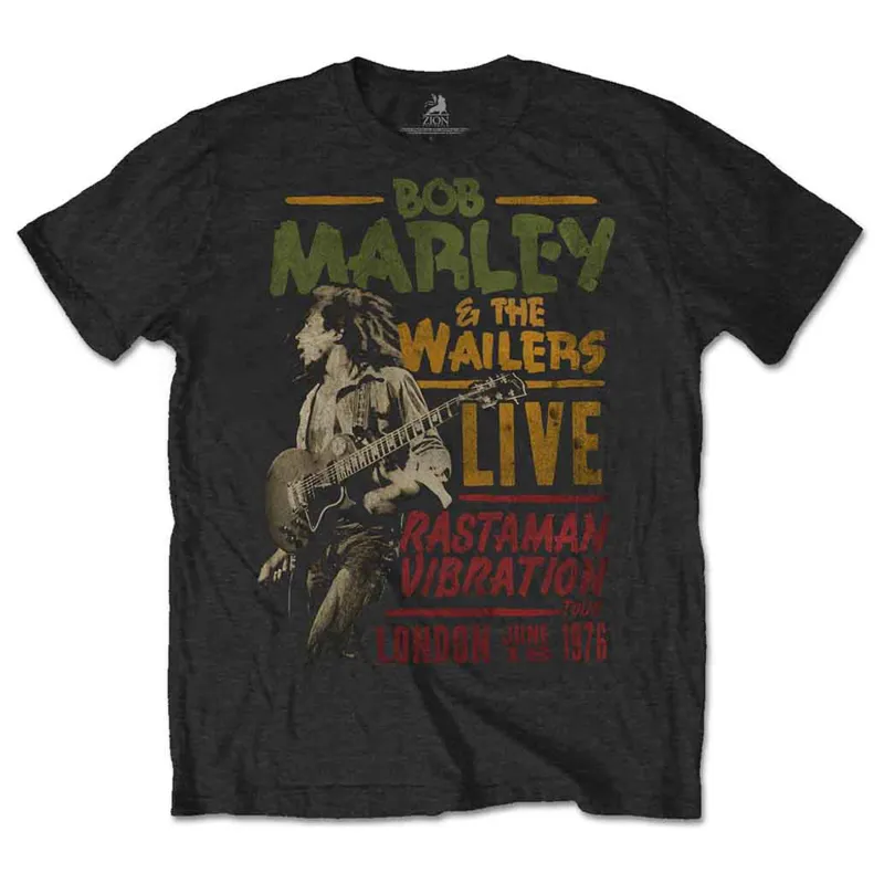 Bob Marley Rastaman Vibration Tour 1976 T Shirt sold by Paradiso Clothing