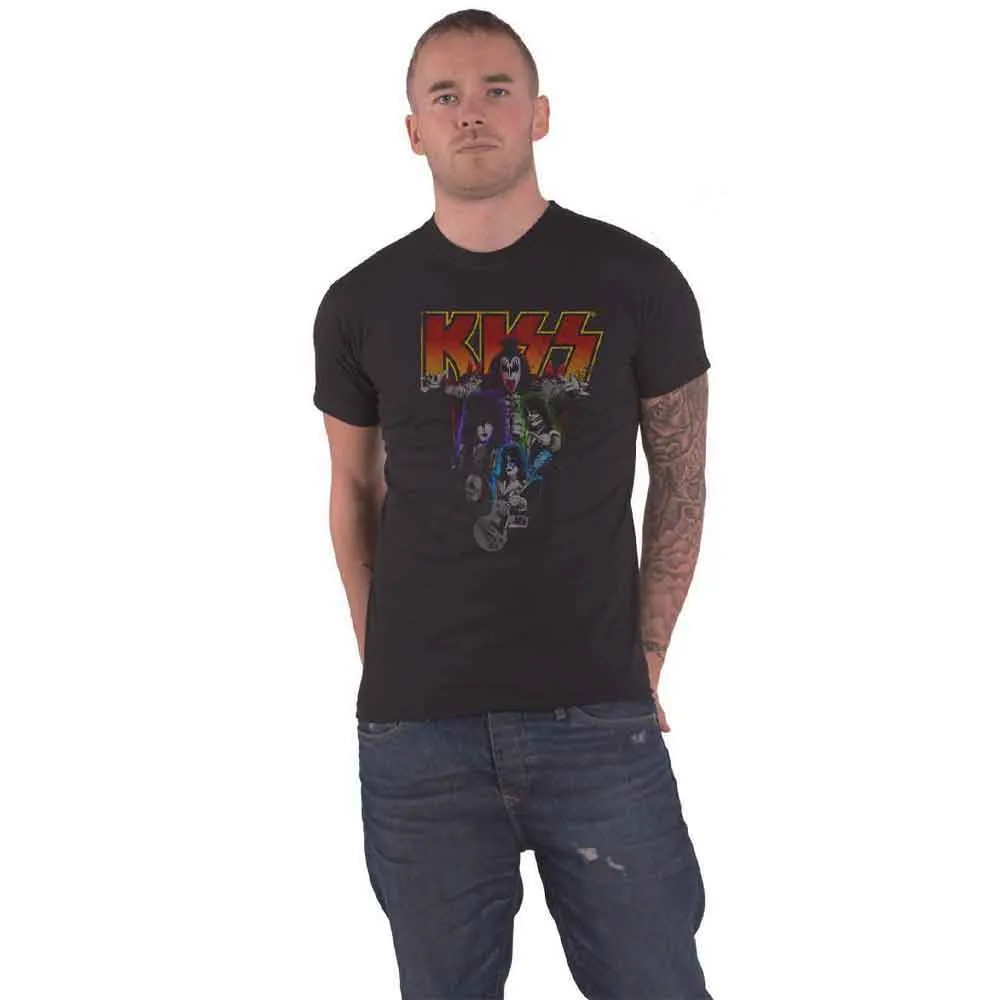 KISS Neon Group Shot T Shirt sold by Paradiso Clothing