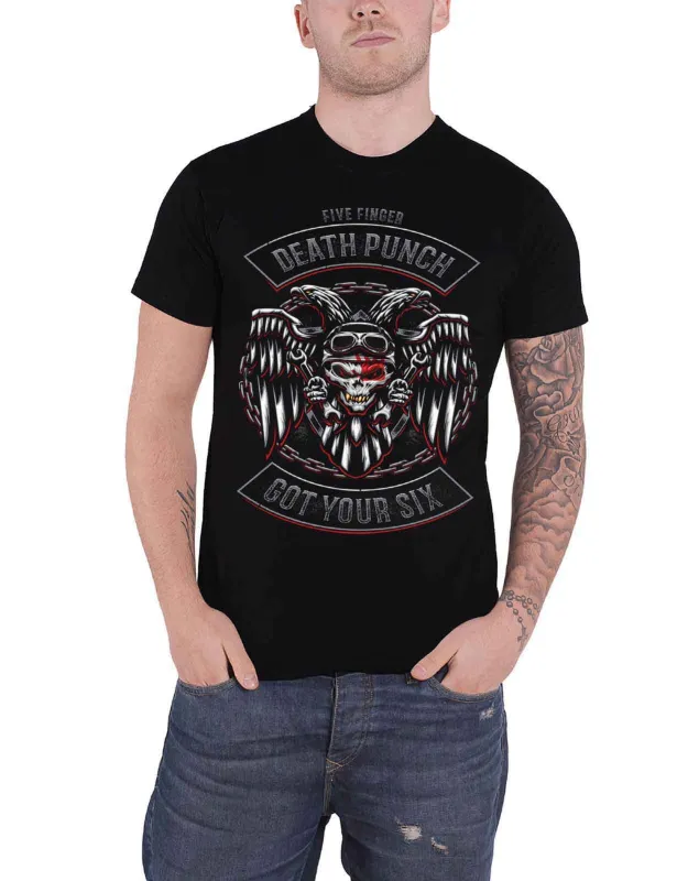 Five Finger Death Punch Biker Badge T Shirt sold by Paradiso Clothing