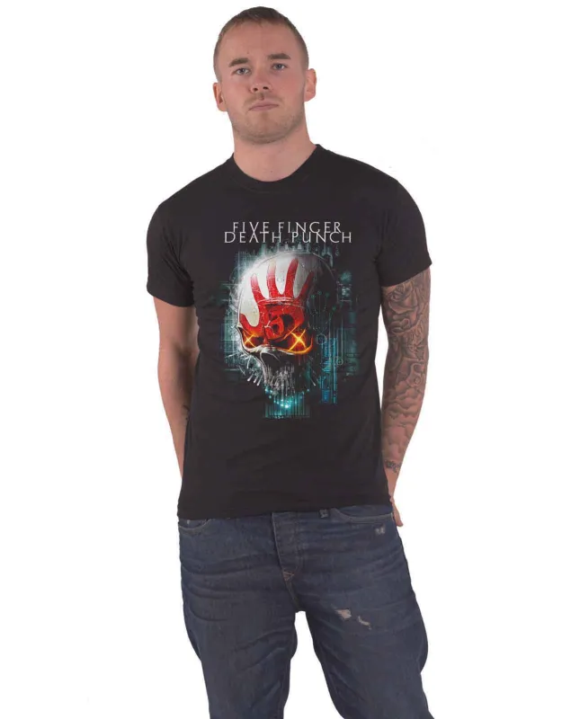 Five Finger Death Punch Interface Skull T Shirt sold by Paradiso Clothing