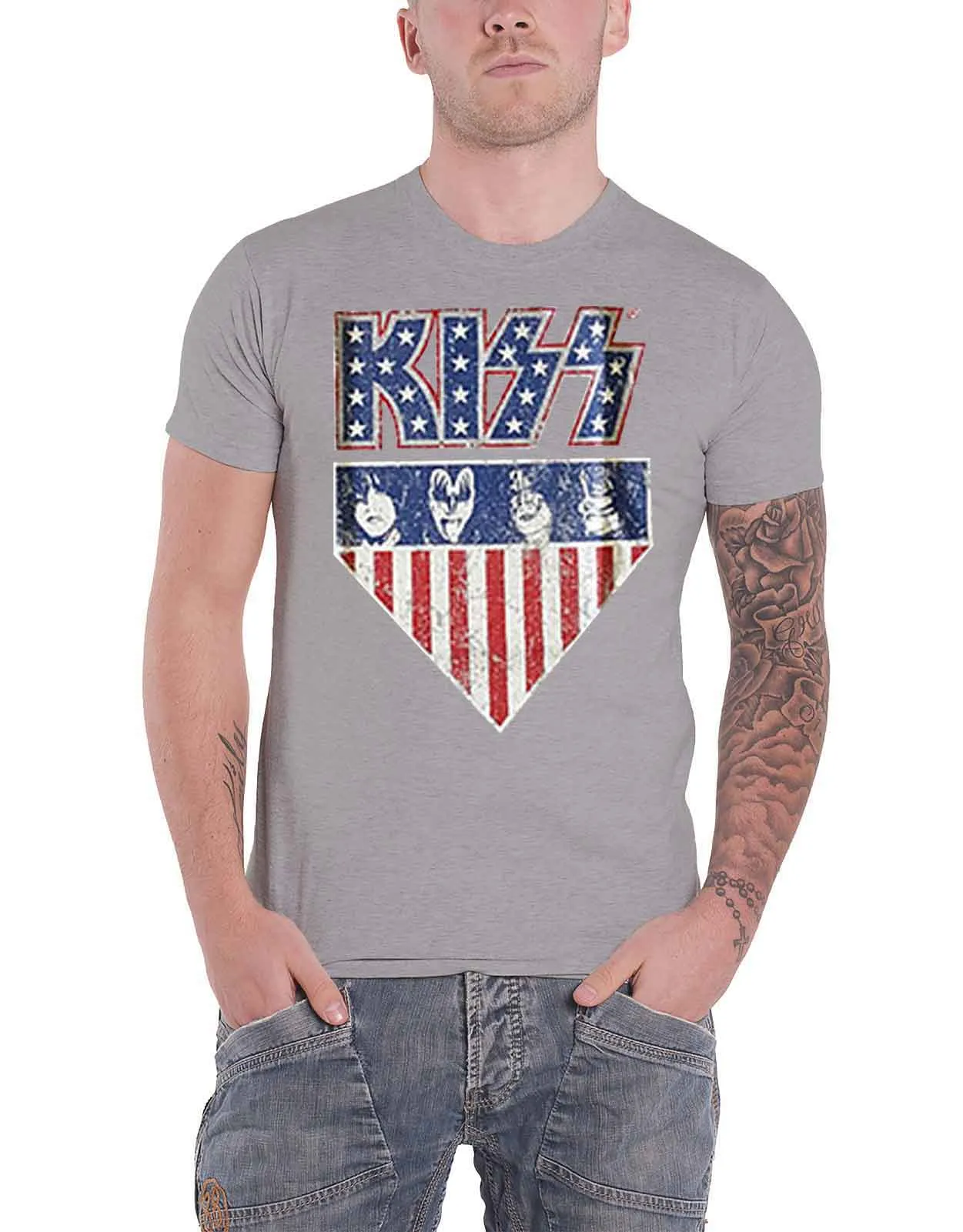 KISS Stars And Stripes T Shirt sold by Paradiso Clothing