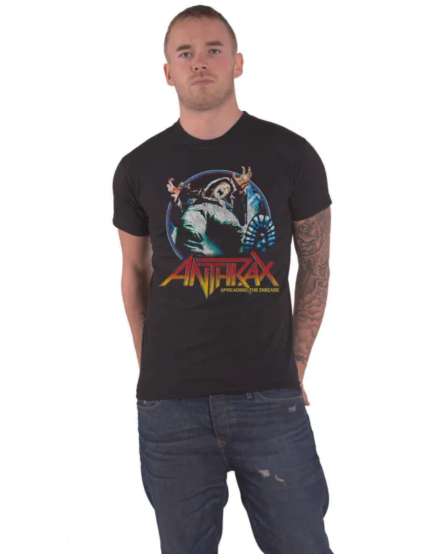 Anthrax Spreading the Disease Vignette T Shirt made by Paradiso Clothing
