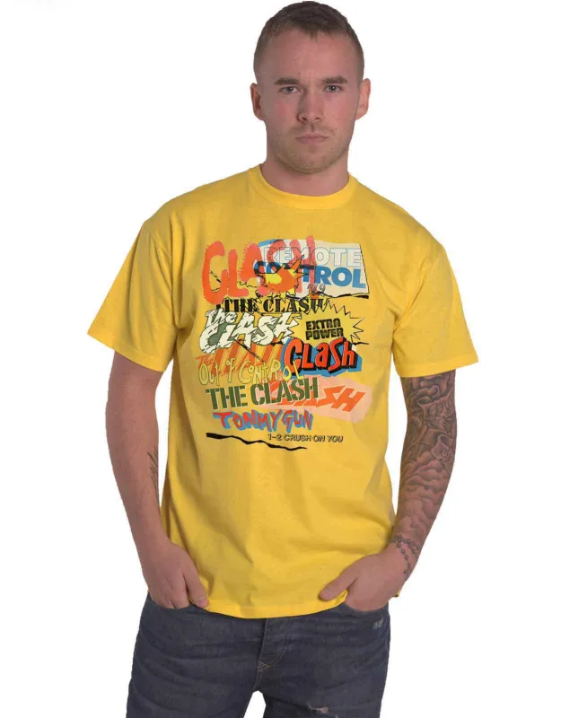 The Clash Singles Collage Text T Shirt made by Paradiso Clothing