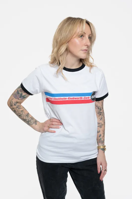 Oasis 1996 Tour Horizontal Stripes Ringer T Shirt sold by Paradiso Clothing