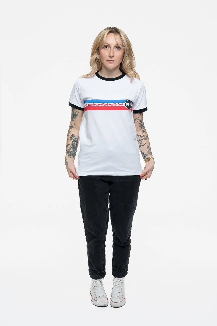 Oasis 1996 Tour Horizontal Stripes Ringer T Shirt sold by Paradiso Clothing product image thumbnail 2