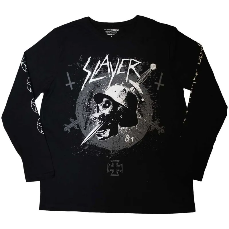 Slayer Dagger Skull Long Sleeve T Shirt sold by Paradiso Clothing