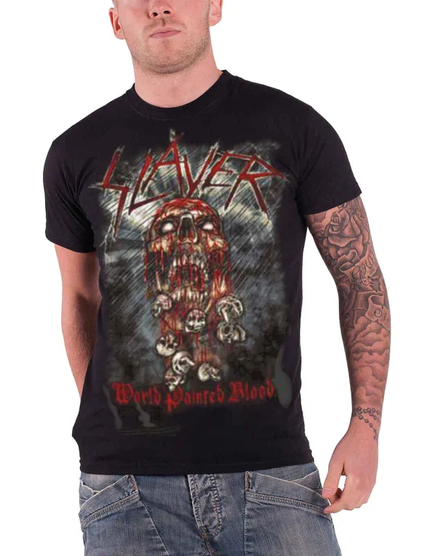 Slayer World Painted Blood T Shirt sold by Paradiso Clothing