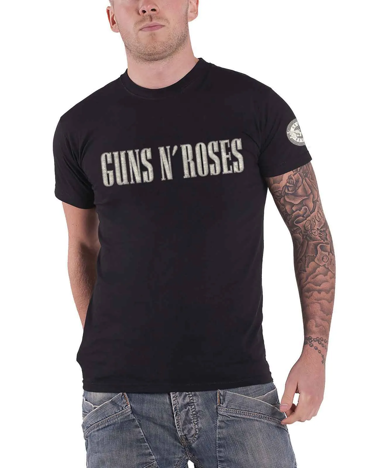 Guns N' Roses Bullet Applique Band Logo T Shirt sold by Paradiso Clothing