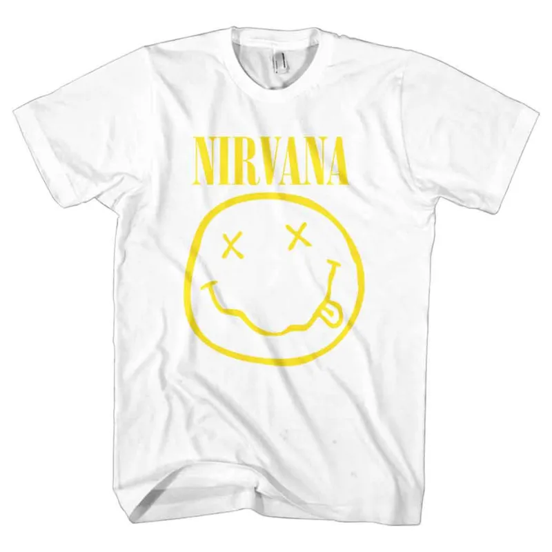 Nirvana Yellow Grunge Smile T Shirt sold by Paradiso Clothing