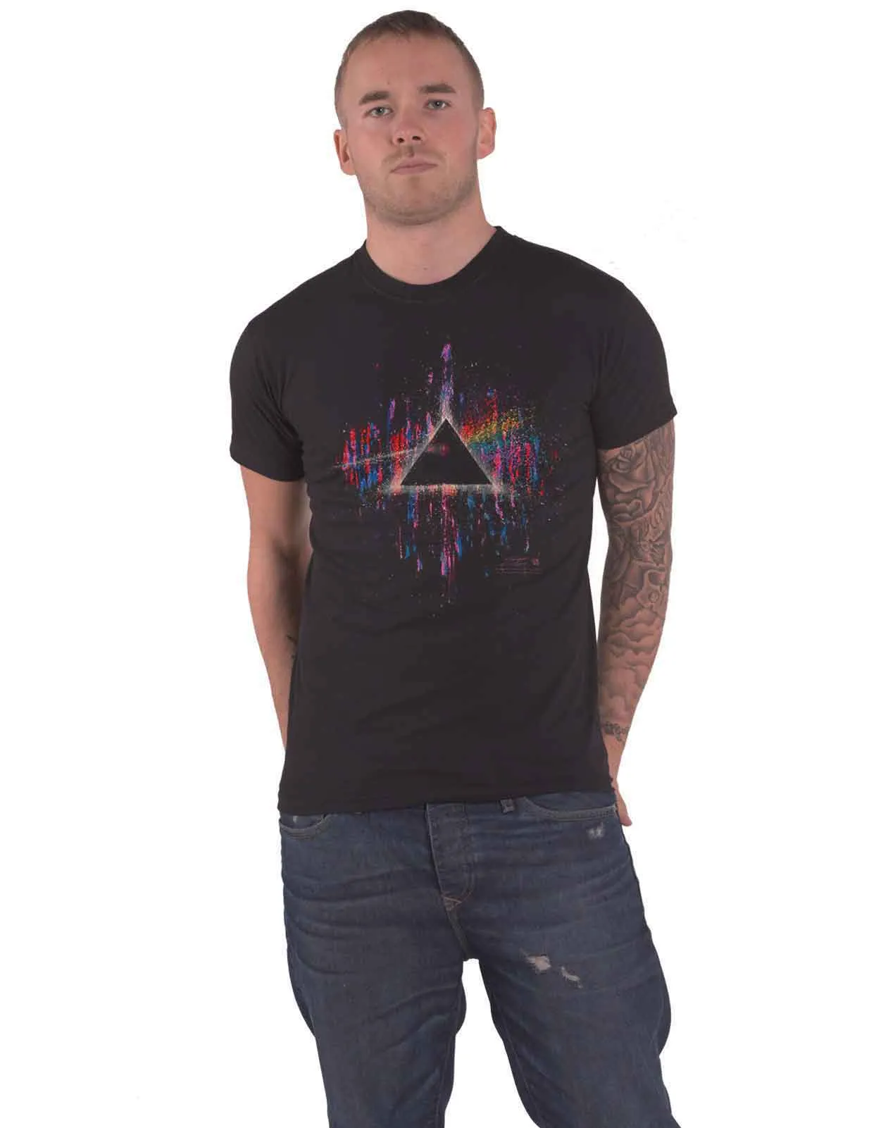 Pink Floyd Dark Side Of The Moon Pink Splatter T Shirt sold by Paradiso Clothing