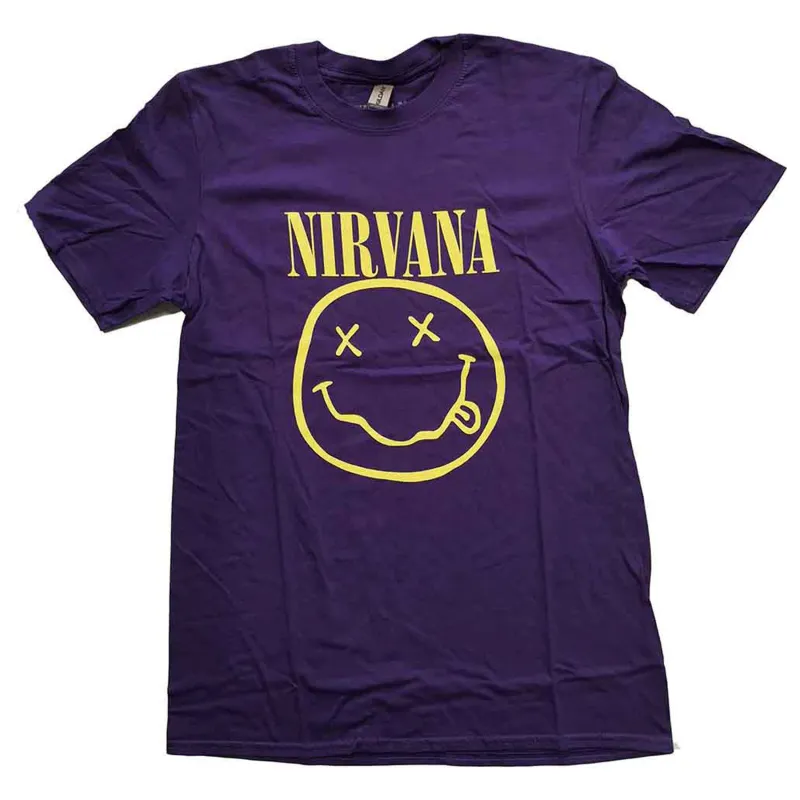 Nirvana Yellow Grunge Smile T Shirt sold by Paradiso Clothing
