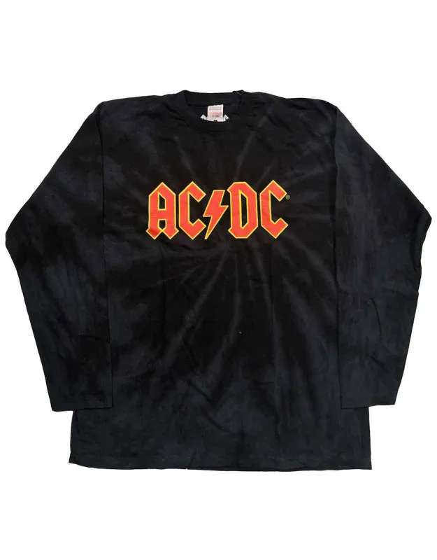 AC/DC Band Logo Dip Dye Long Sleeve T Shirt sold by Paradiso Clothing