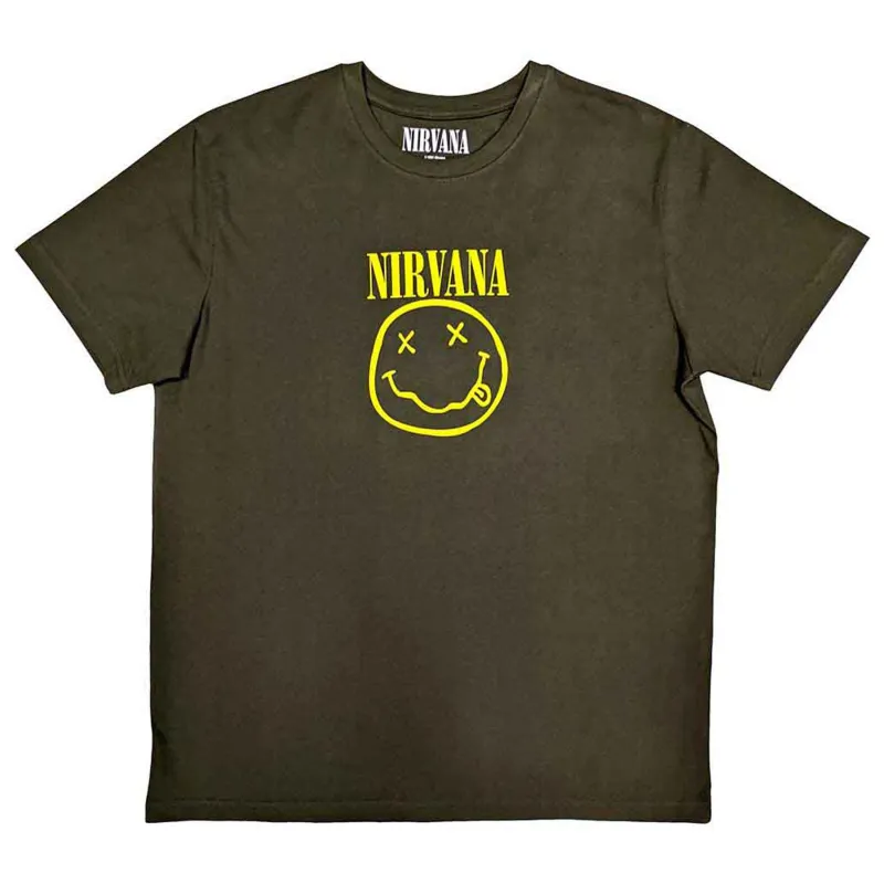 Nirvana Yellow Grunge Smile T Shirt sold by Paradiso Clothing