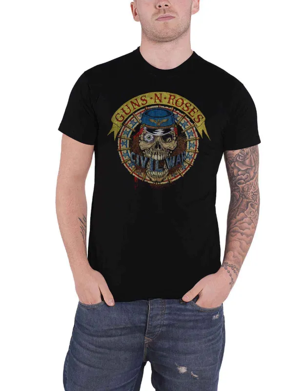 Guns N Roses Skull Circle T Shirt sold by Paradiso Clothing