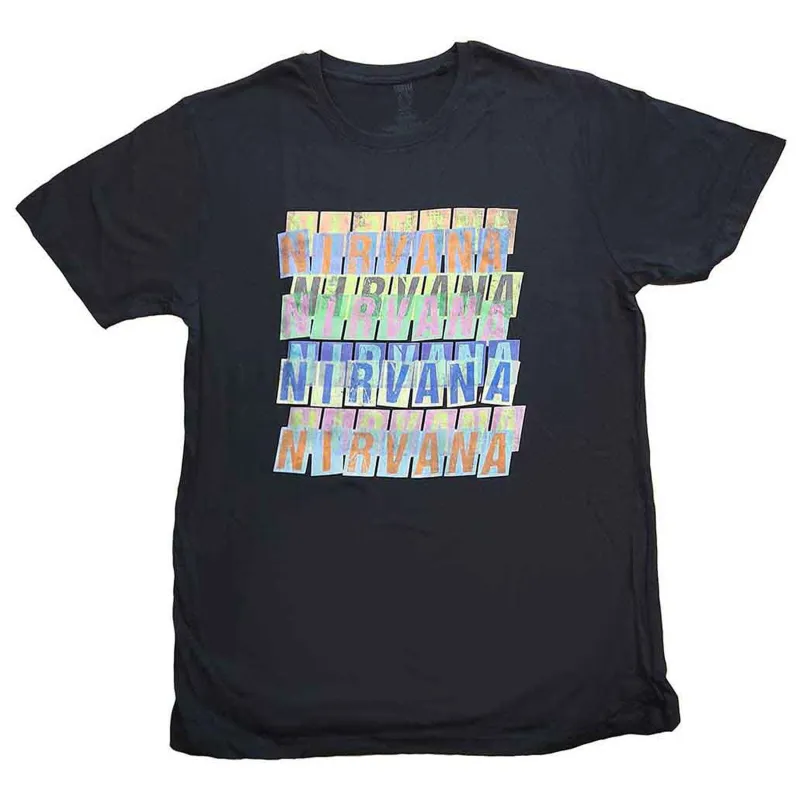 Nirvana Band Logo Repeat T Shirt sold by Paradiso Clothing
