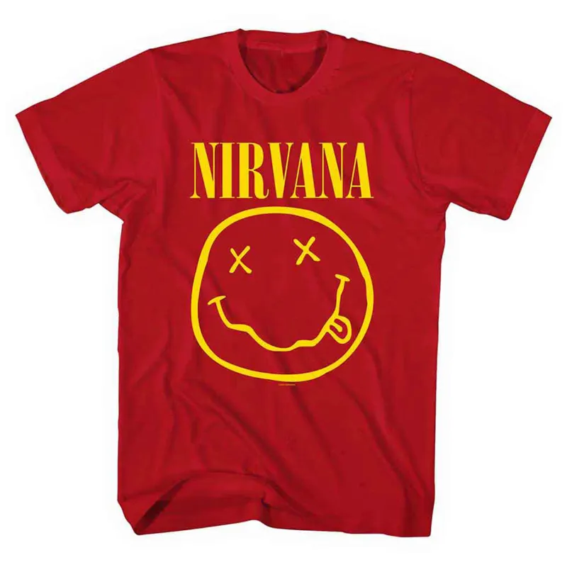 Nirvana Yellow Grunge Smile T Shirt sold by Paradiso Clothing