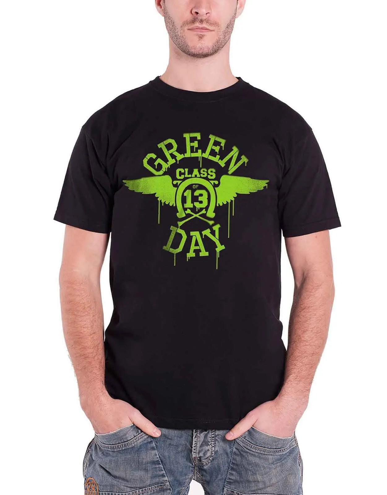 Green Day Neon Wings T Shirt sold by Paradiso Clothing product image thumbnail 3