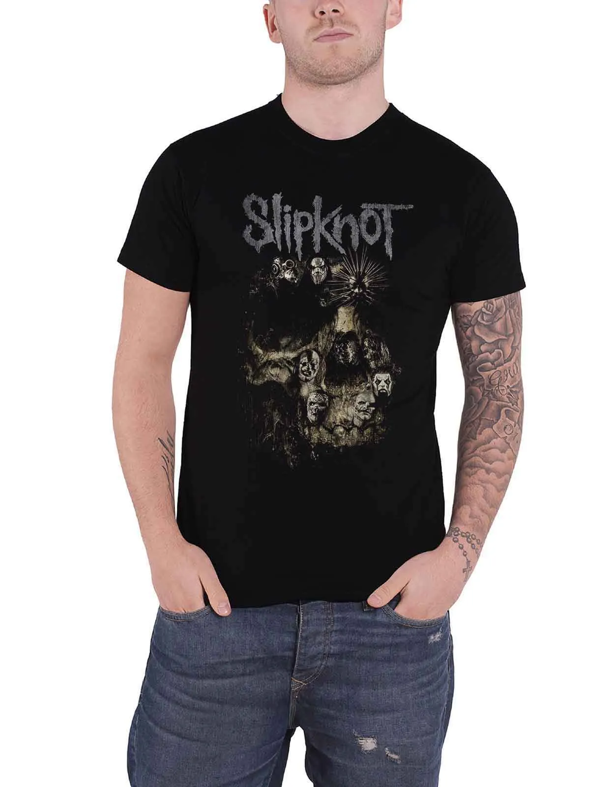 Slipknot Skull Group T Shirt sold by Paradiso Clothing