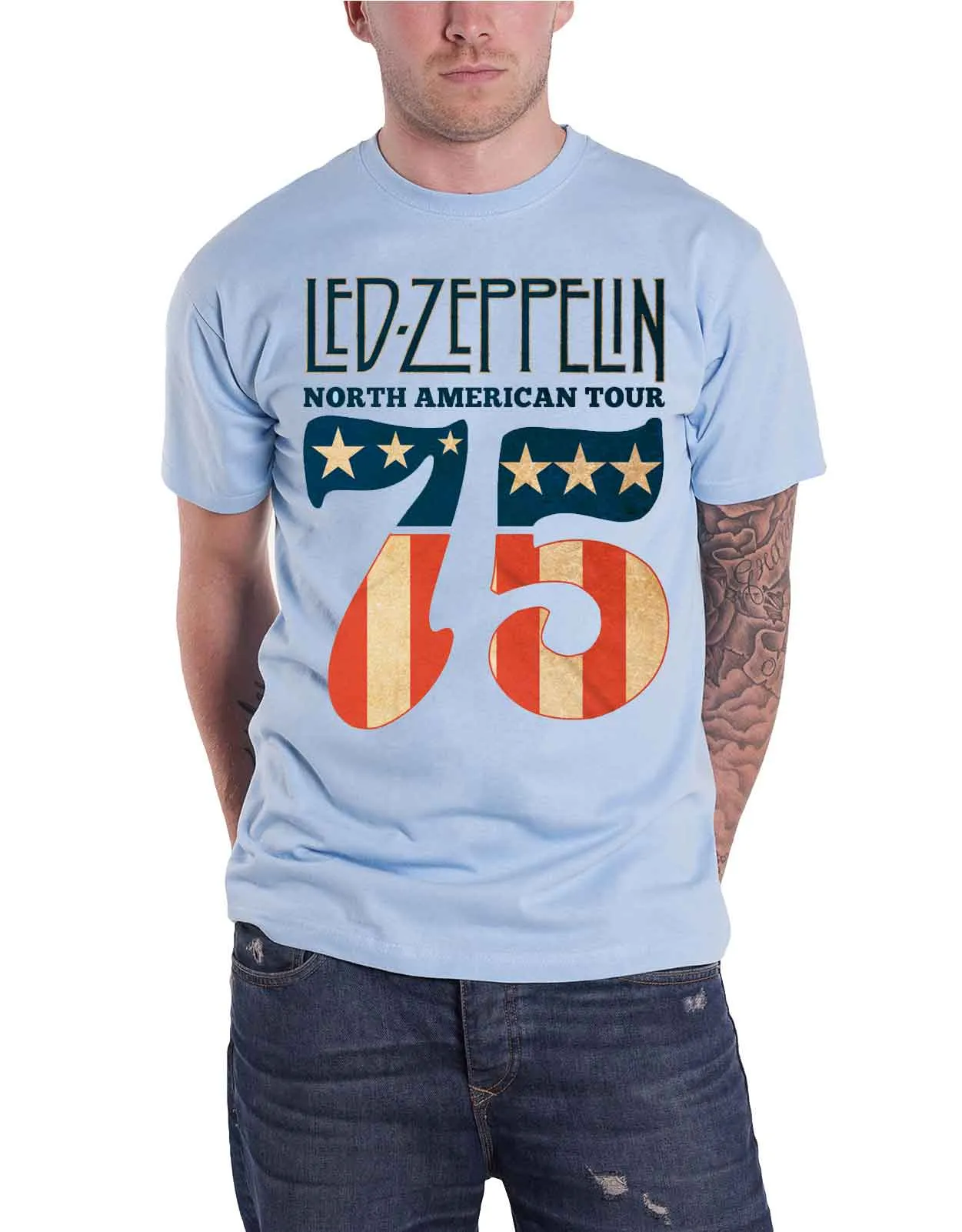 Led Zeppelin 1975 North American Tour T Shirt sold by Paradiso Clothing