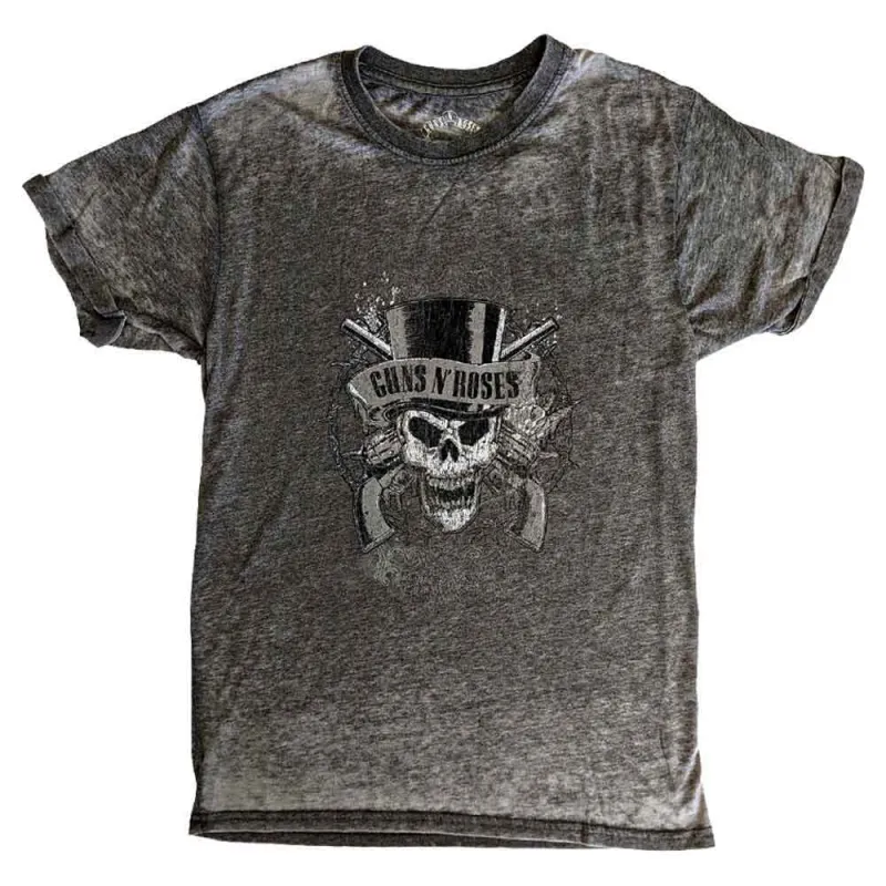 Guns N Roses Faded Skull Burnout T Shirt sold by Paradiso Clothing