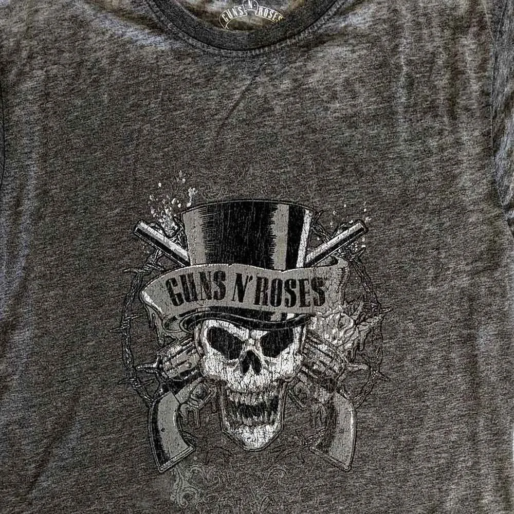 Guns N' Roses Faded Skull Burnout T Shirt sold by Paradiso Clothing product image thumbnail 2