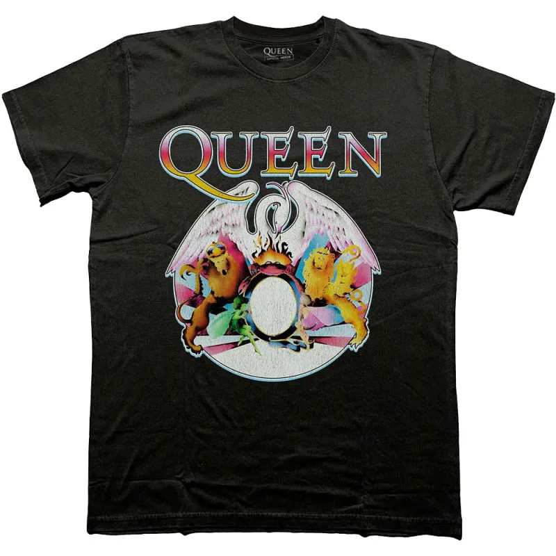 Queen Multi Colour Crest Band Logo T Shirt sold by Paradiso Clothing