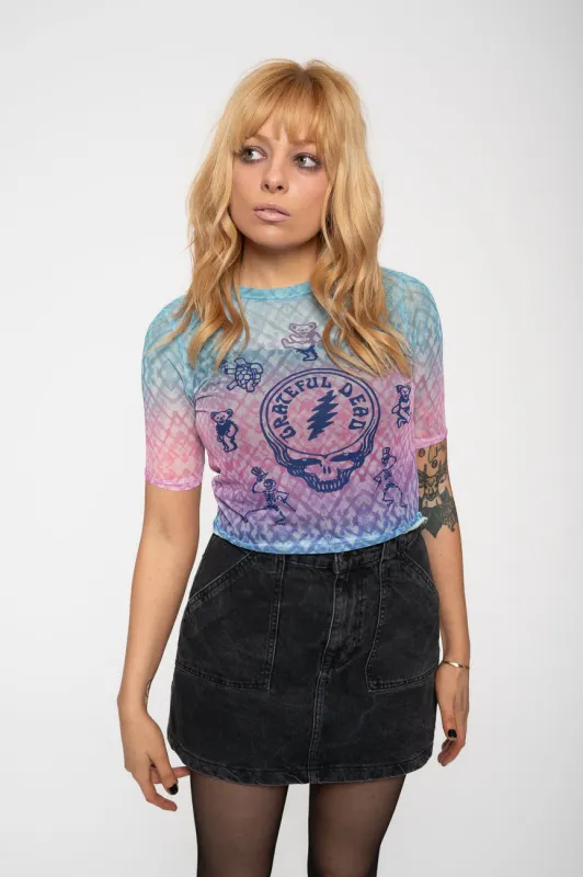 Grateful Dead Egyptian Gradient Mesh Crop Top made by Grateful Dead
