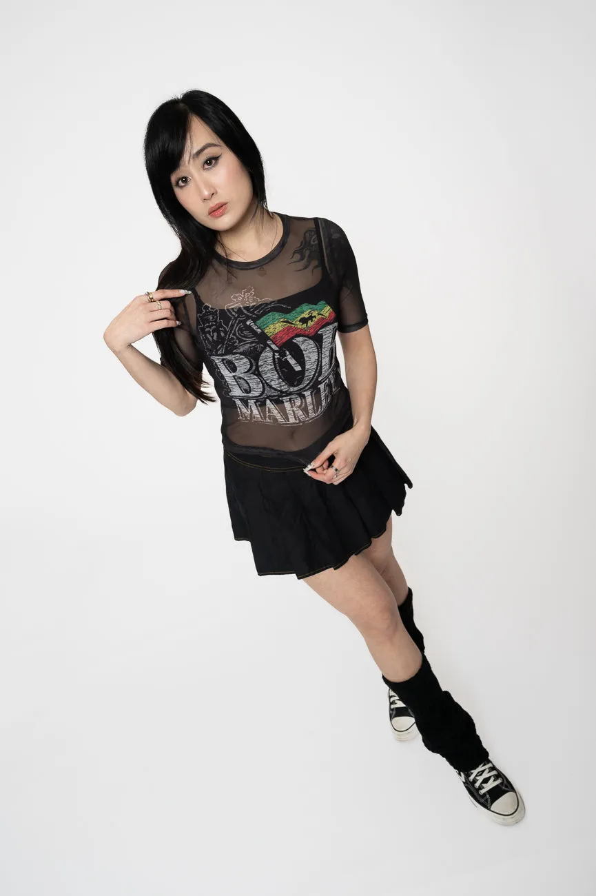 Bob Marley Logo Mesh Crop Top sold by Paradiso Clothing product image thumbnail 5