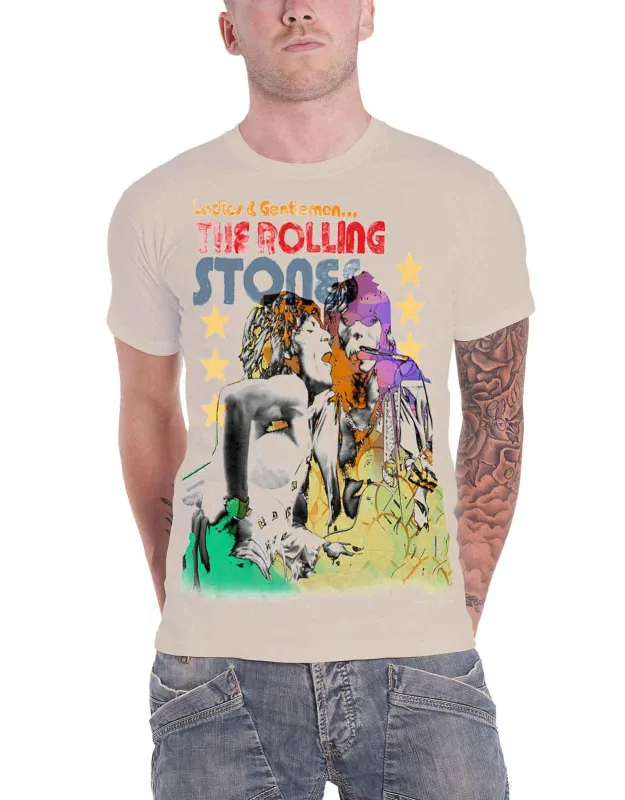 The Rolling Stones Mick & Keith Watercolour Stars T Shirt sold by Paradiso Clothing