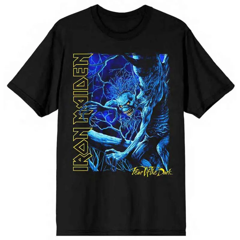 Iron Maiden Fear of the Dark Blue Tone Eddie Vertical T Shirt sold by Paradiso Clothing