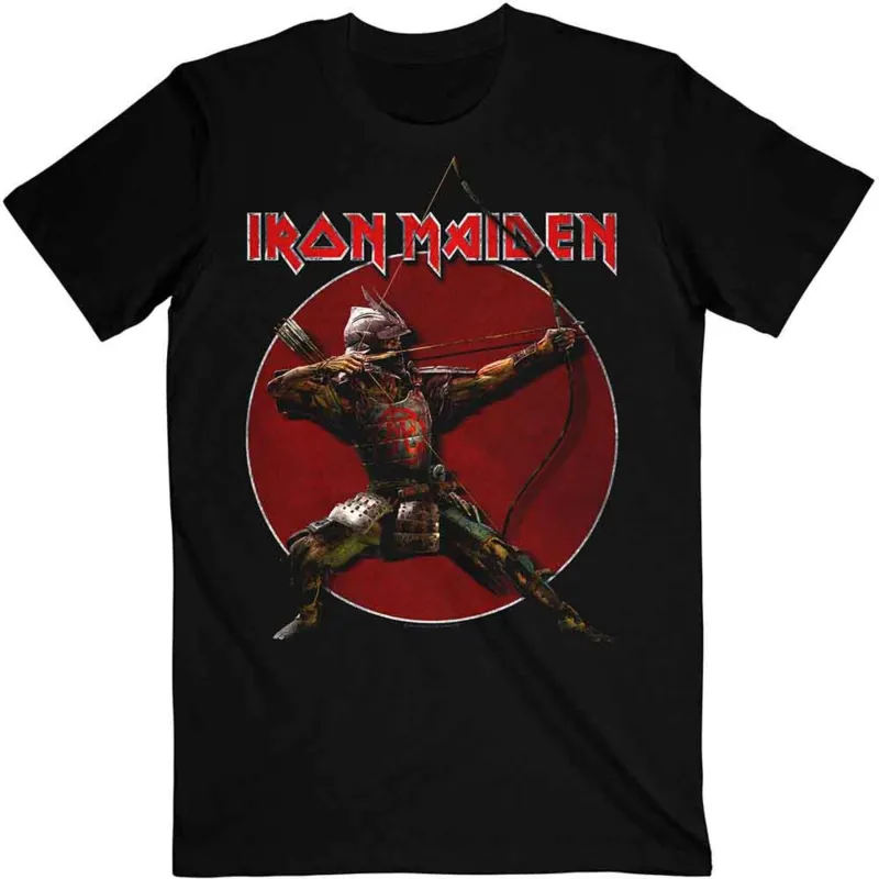 Iron Maiden Senjutsu Eddie Archer Red Circle T Shirt sold by Paradiso Clothing