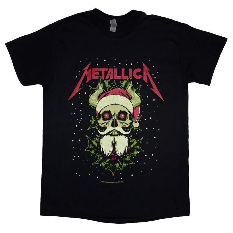 Metallica Santa Horns T Shirt made by Paradiso Clothing