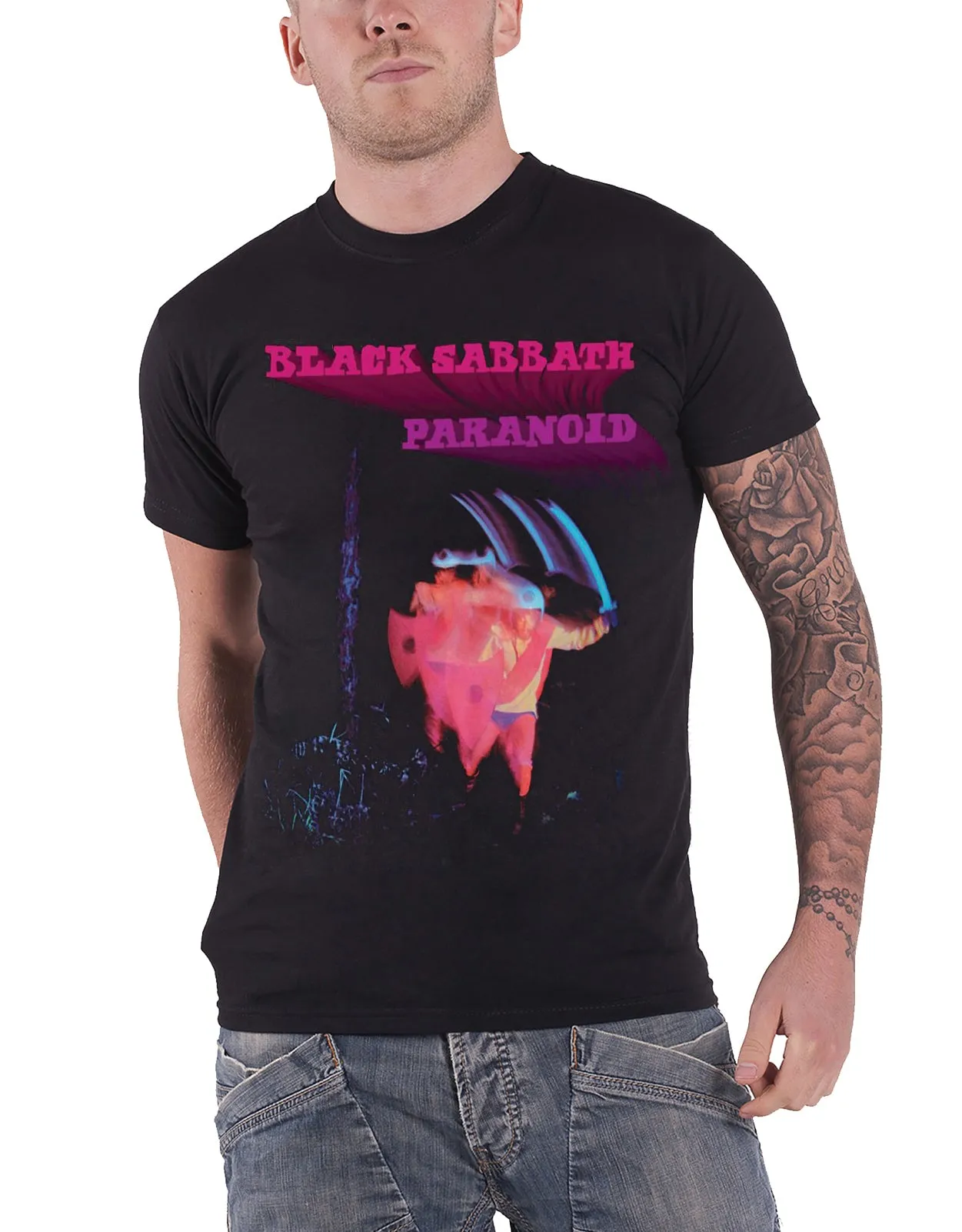 Black Sabbath Paranoid Motion Trails T Shirt sold by Paradiso Clothing