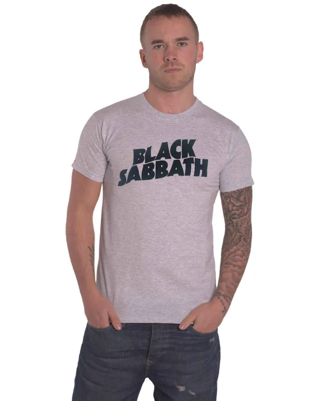 Black Sabbath Classic Wavy Band Logo T Shirt sold by Paradiso Clothing
