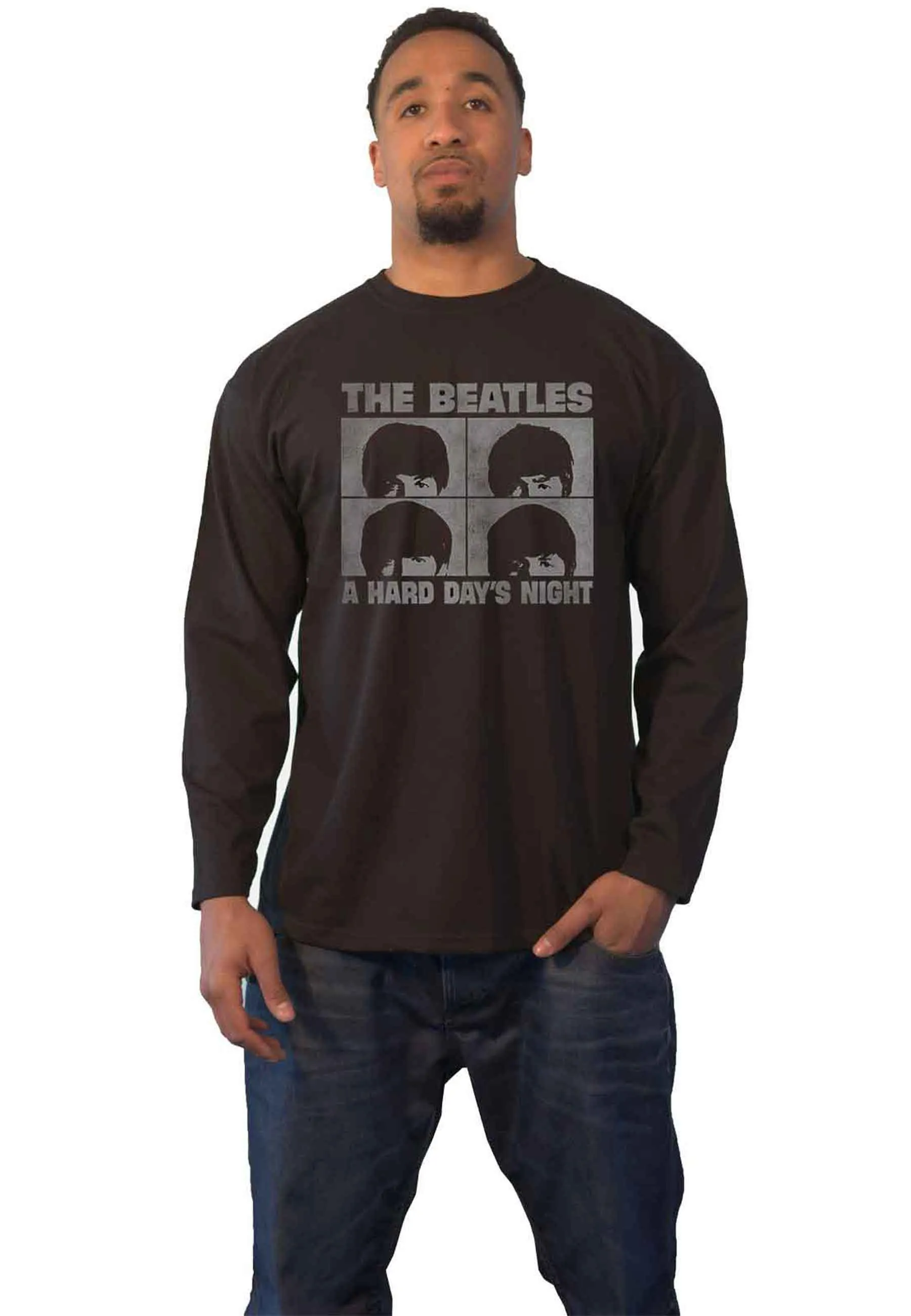 The Beatles Hard Days Night Long Sleeve T Shirt sold by Paradiso Clothing
