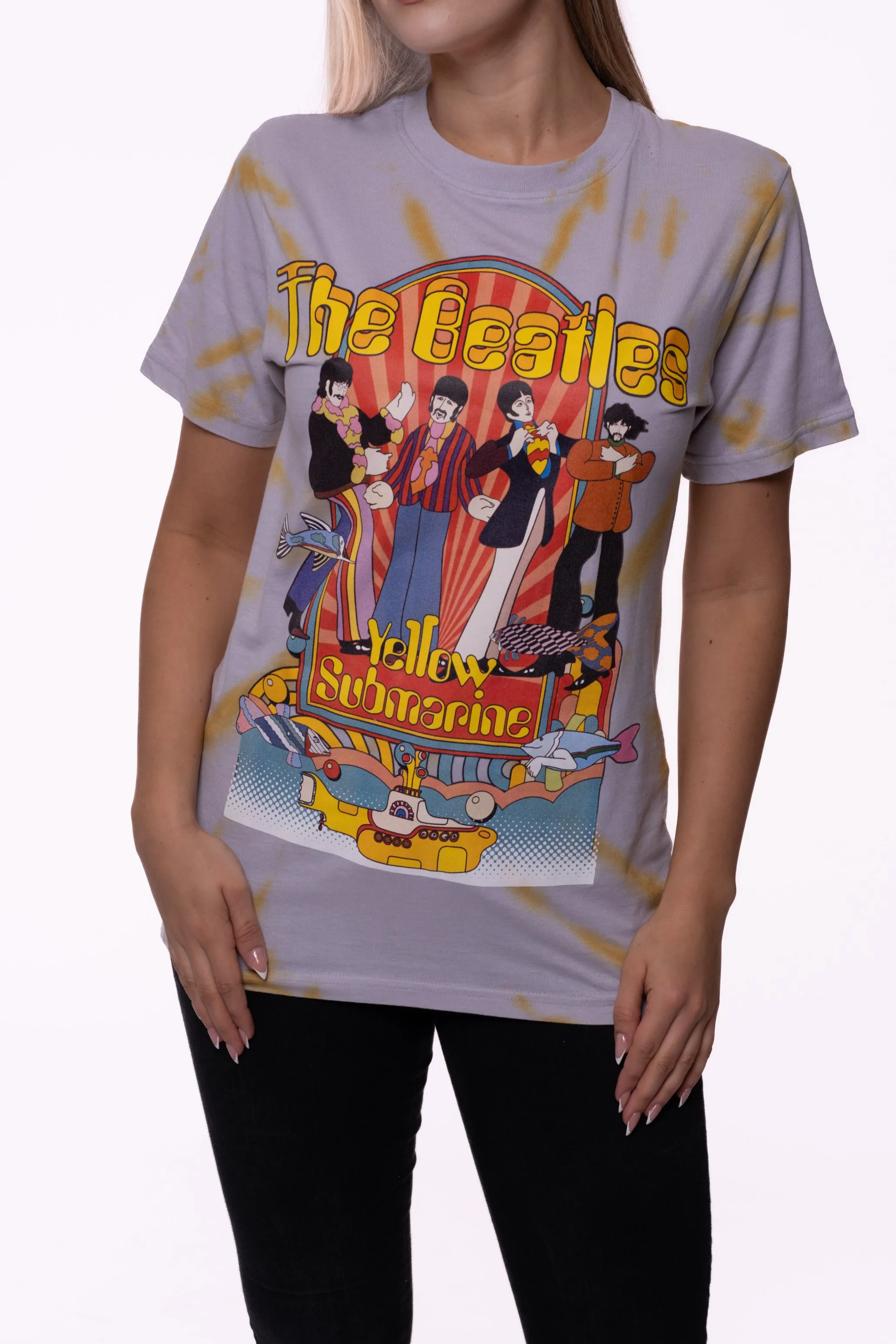 The Beatles Yellow Submarine Band And Fish Dye Wash T Shirt sold by Paradiso Clothing product image thumbnail 3