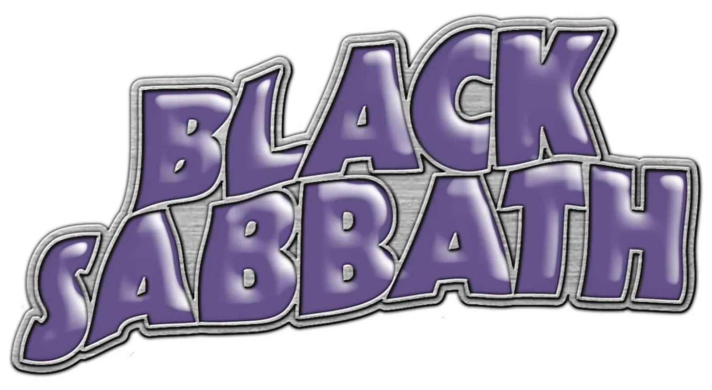 Black Sabbath Purple Band Logo Pin Badge sold by Paradiso Clothing