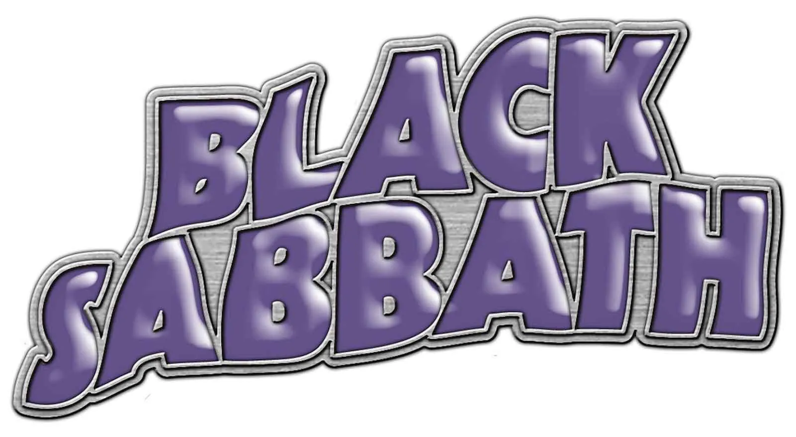 Black Sabbath Purple Band Logo Pin Badge sold by Paradiso Clothing