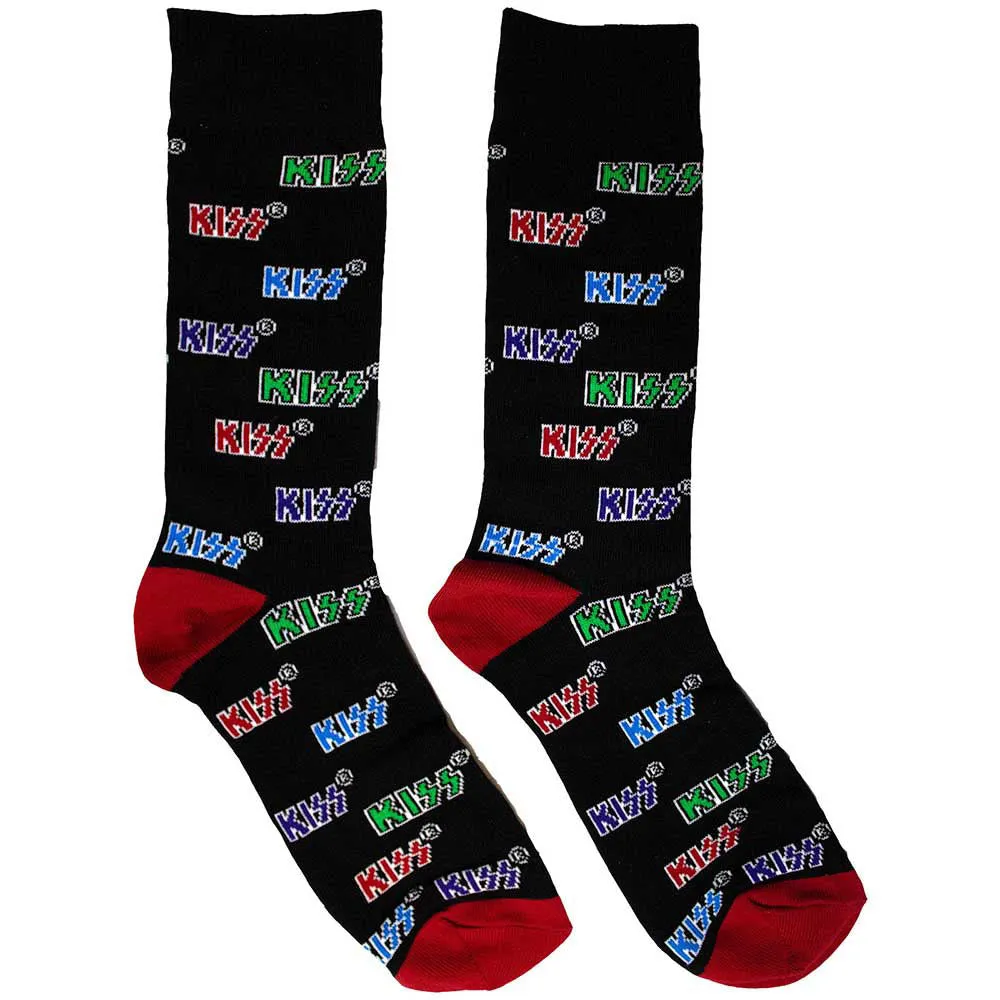KISS Coloured Logos Pattern Ankle Socks sold by Paradiso Clothing