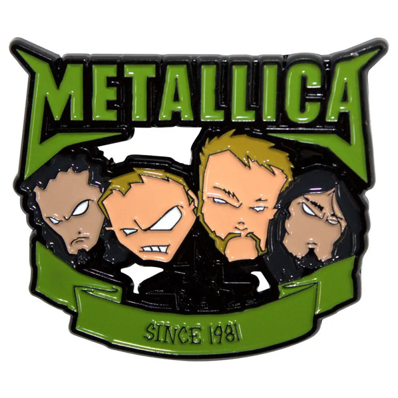 Metallica Since 1981 Heads Pin Badge sold by Paradiso Clothing