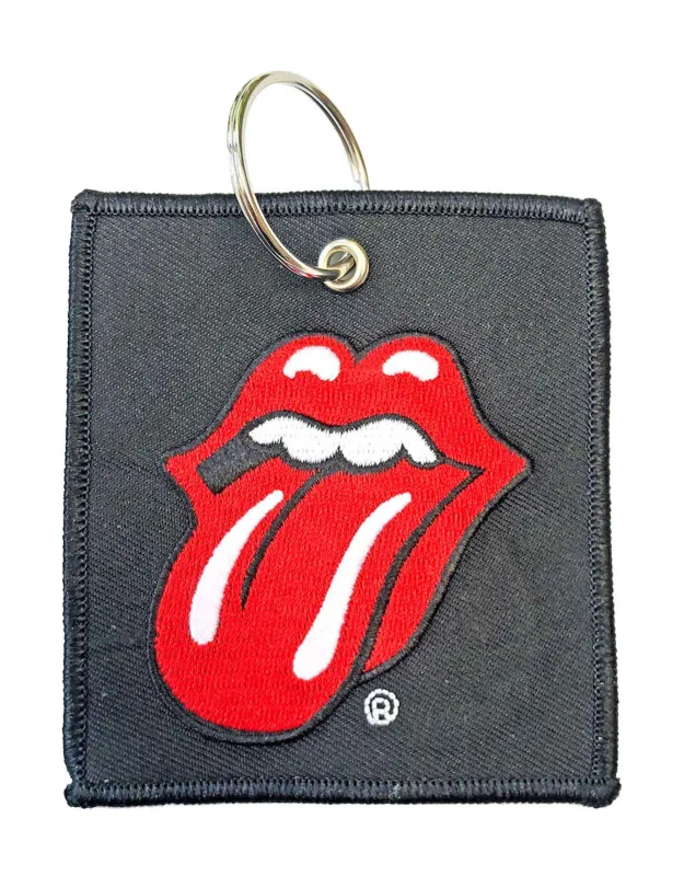 The Rolling Stones Keyring Classic Tongue Band Logo Embroidered Keychain sold by Paradiso Clothing