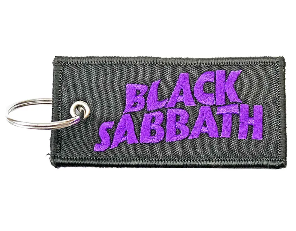 Black Sabbath Keyring Wavy Band Logo Patch Keychain sold by Paradiso Clothing