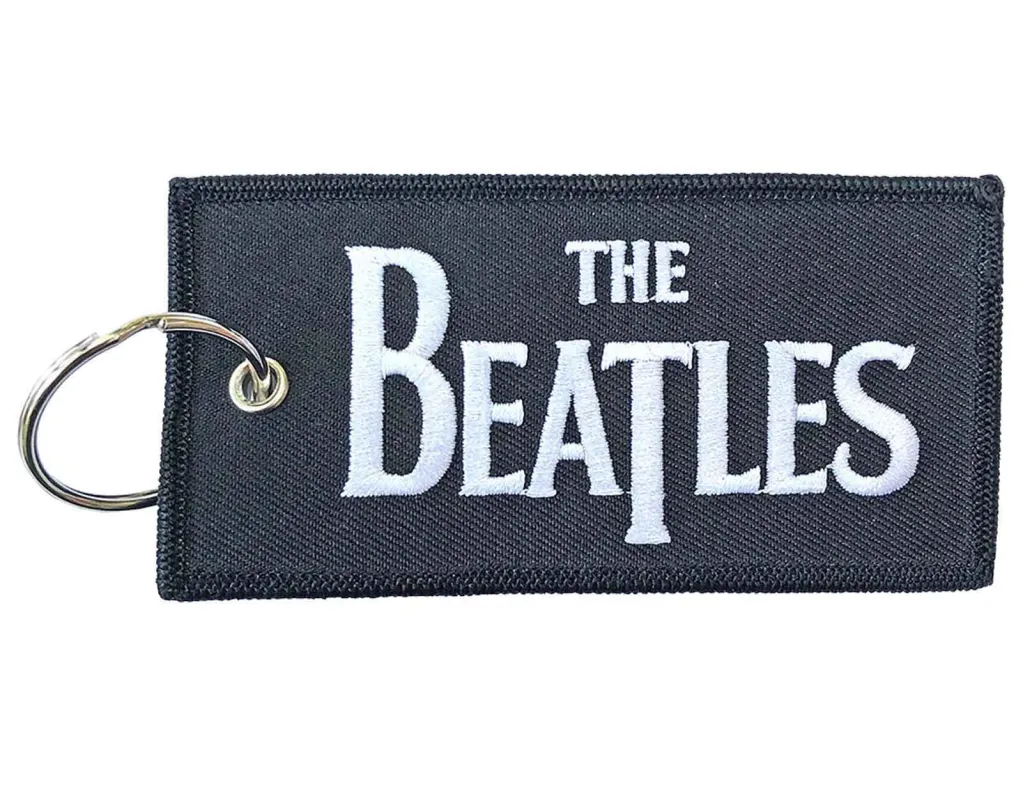 The Beatles Keyring Classic Drop T Band Logo Patch Keychain sold by Paradiso Clothing