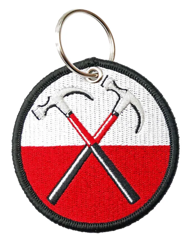 Pink Floyd Keyring The Wall Hammers Circle Patch Keychain sold by Paradiso Clothing