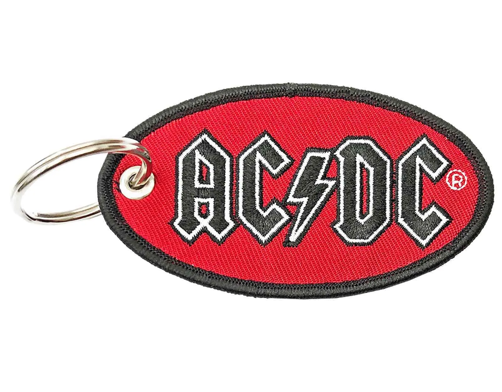 AC/DC Keyring Oval Classic Band Logo Patch Keychain sold by Paradiso Clothing