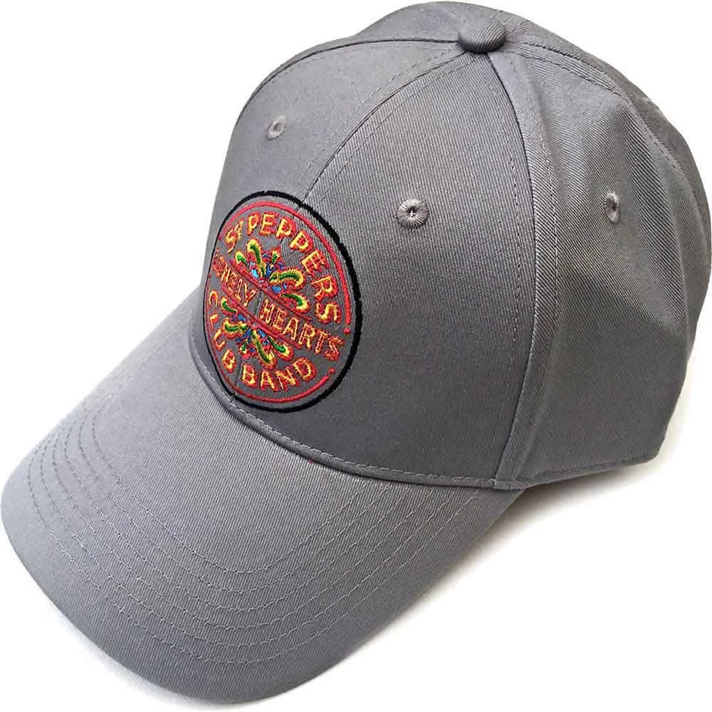 The Beatles Sgt Pepper Drum Grey Baseball Cap sold by Paradiso Clothing