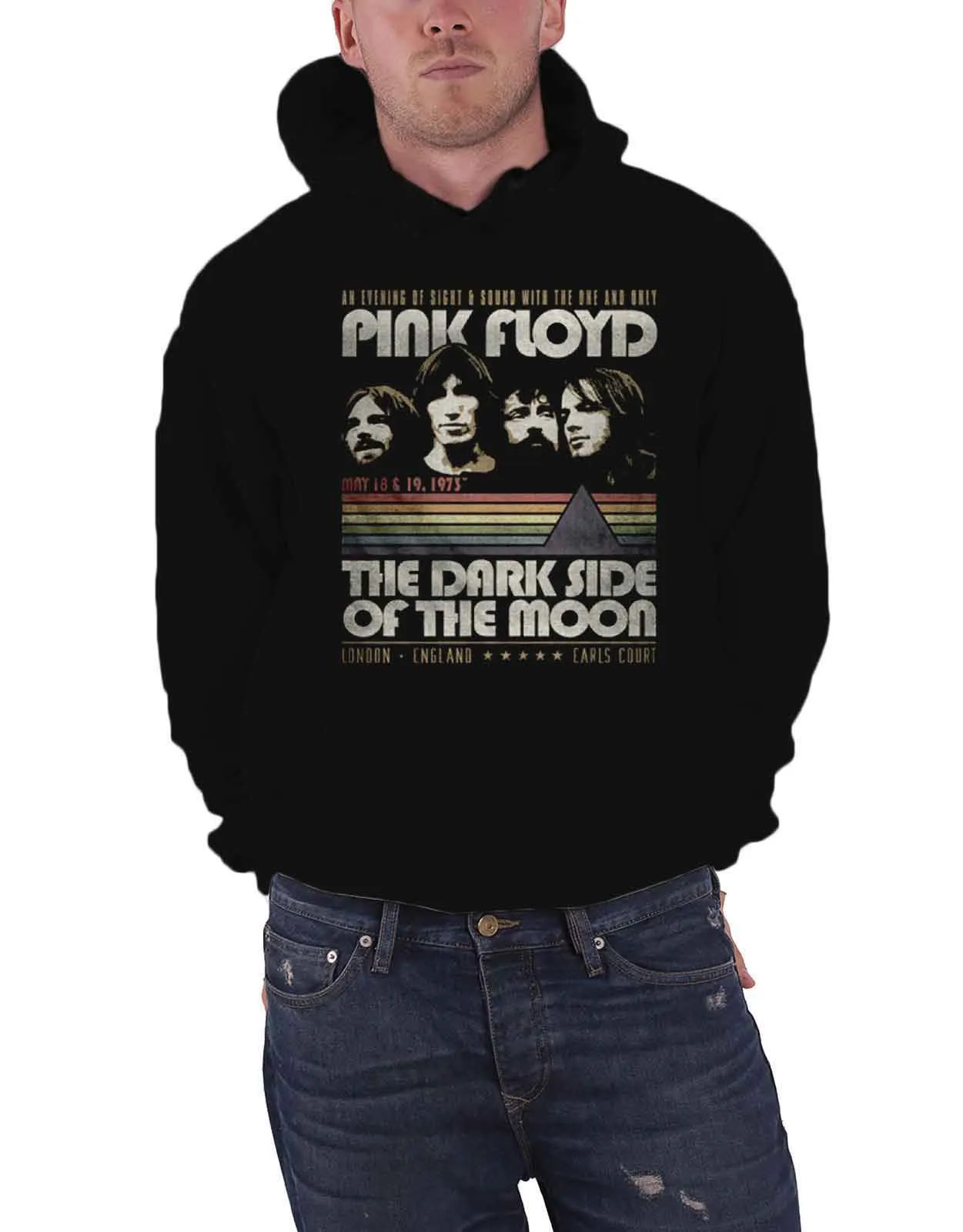 Pink Floyd Dark side of the Moon Retro Stripes Hoodie sold by Paradiso Clothing