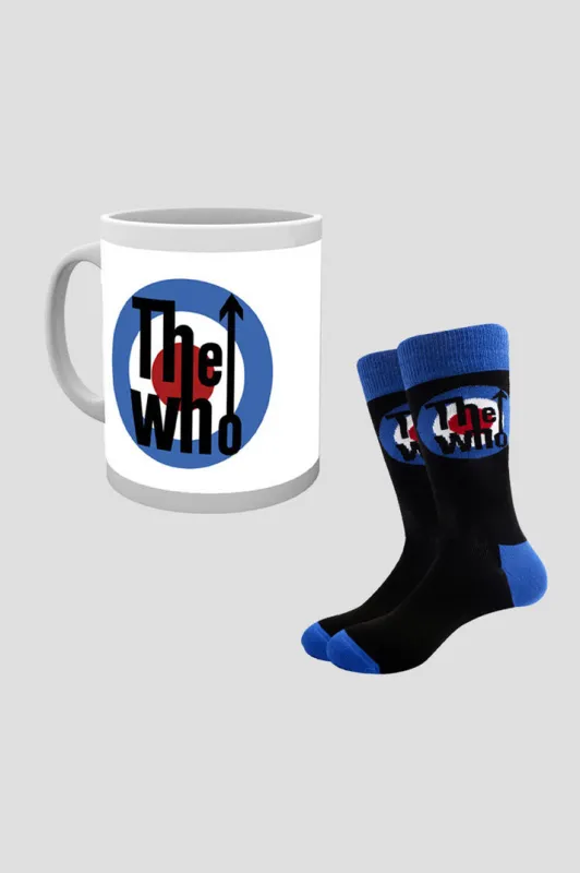 The Who Mug and Socks Gift Set Classic Target Band Logo new Official Gift Set made by Paradiso Clothing