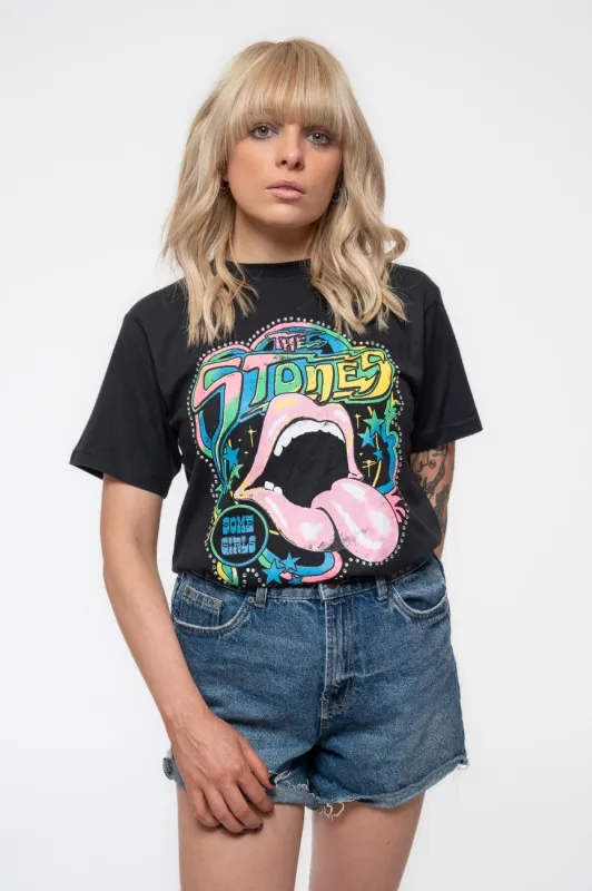 The Rolling Stones Some Girls Neon Diamante Tongue T Shirt sold by Paradiso Clothing