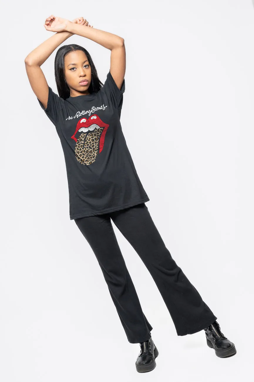 The Rolling Stones Leopard Print Tongue T Shirt sold by Paradiso Clothing product image thumbnail 5